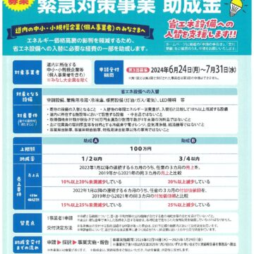 中小・小規模企業　省エネルギー環境整備　緊急対策事業　助成金
