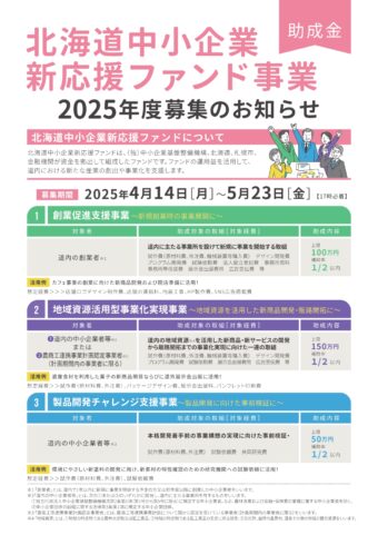 北海道中小企業新応援ファンド事業の募集